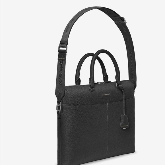 Maison de Sabré black caviar leather laptop case gold hardware - new w/ dust bag - Picture 3 of 7